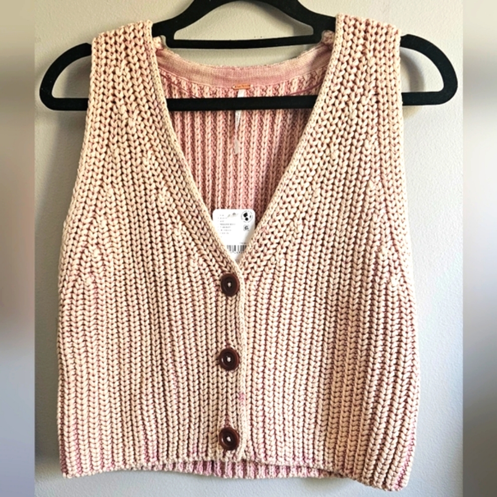 Free People Close To Me Knit Tank Top SZ Small Mellow Rose NWT $78 Soldout